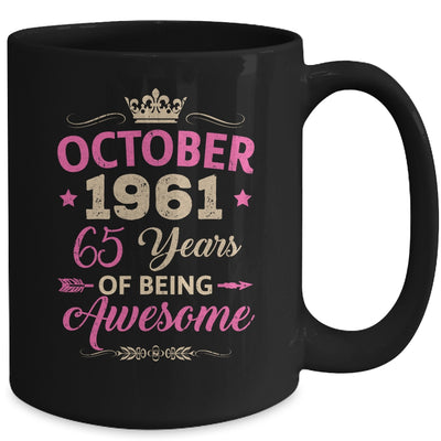 October 1961 65 Years Of Being Awesome Retro 65th Birthday Mug | siriusteestore