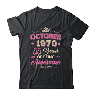 October 1970 55 Years Of Being Awesome Retro 55th Birthday Shirt & Tank Top | siriusteestore