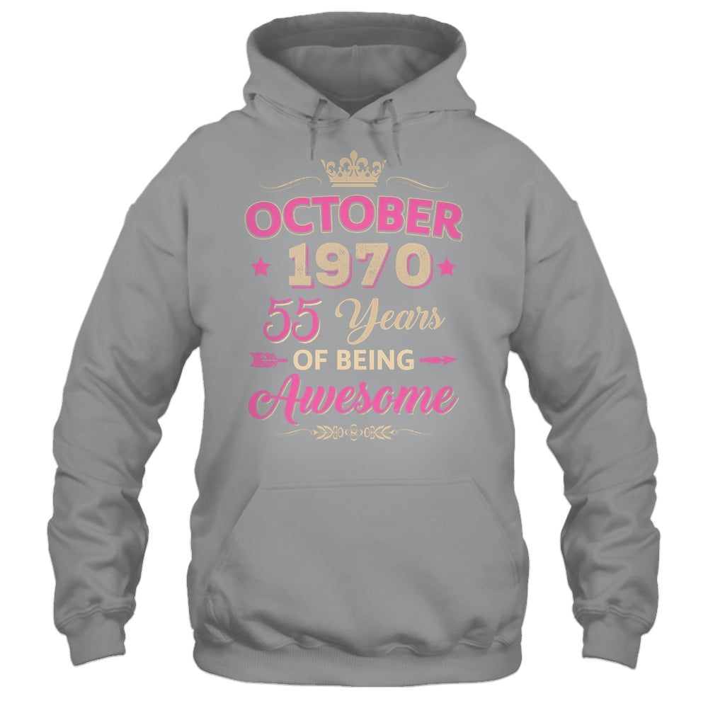 October 1970 55 Years Of Being Awesome Retro 55th Birthday Shirt & Tank Top | siriusteestore