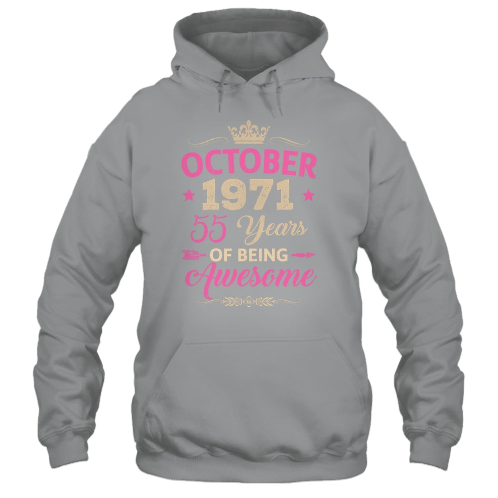 October 1971 55 Years Of Being Awesome Retro 55th Birthday Shirt & Tank Top | siriusteestore