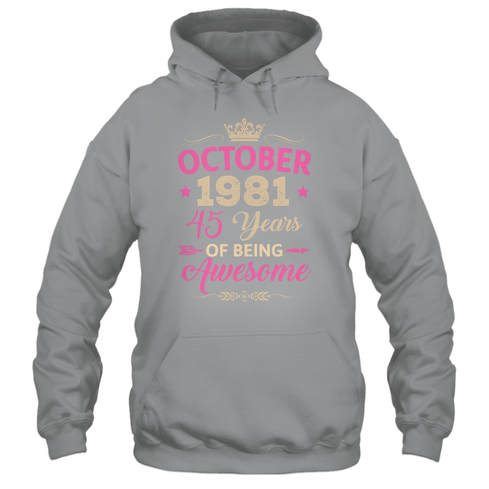 October 1981 45 Years Of Being Awesome Retro 45th Birthday Shirt & Tank Top | siriusteestore