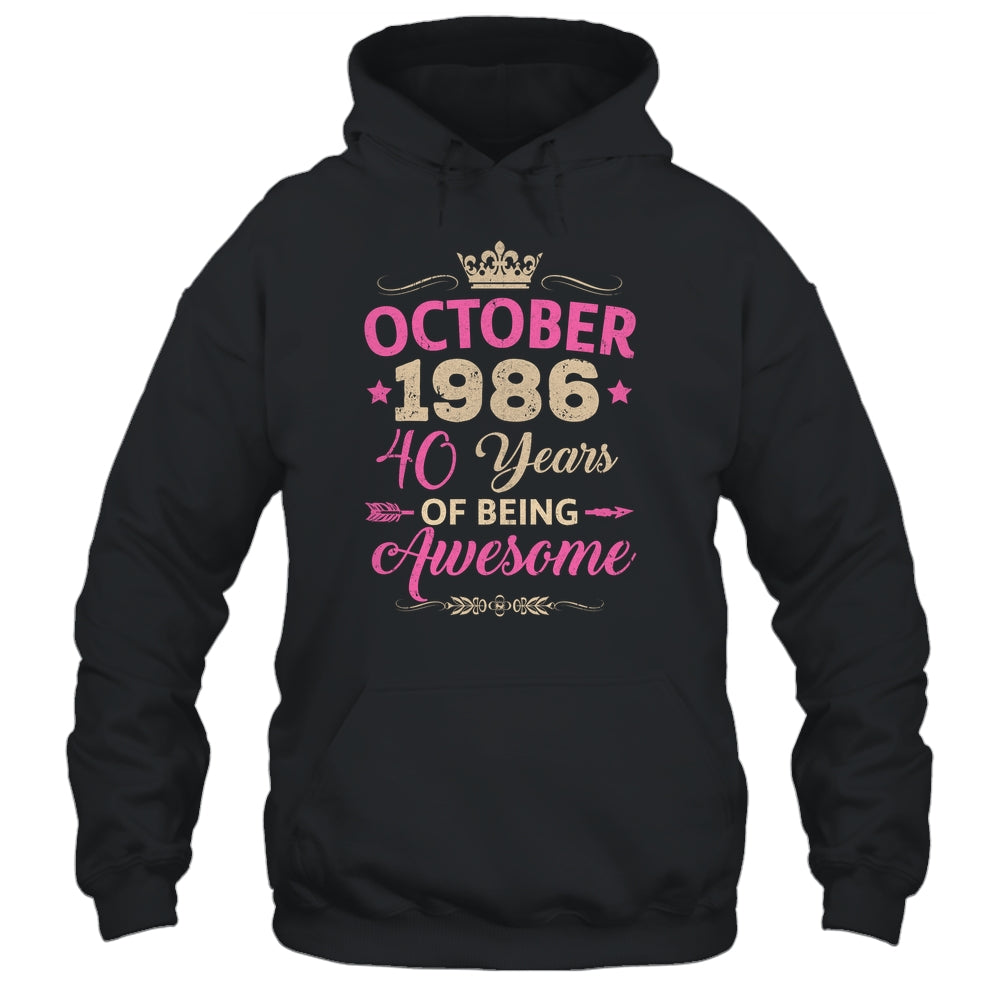 October 1986 40 Years Of Being Awesome Retro 40th Birthday Shirt & Tank Top | siriusteestore