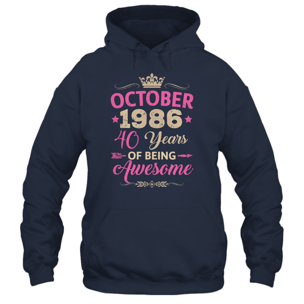 October 1986 40 Years Of Being Awesome Retro 40th Birthday Shirt & Tank Top | siriusteestore