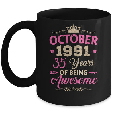October 1991 35 Years Of Being Awesome Retro 35th Birthday Mug | siriusteestore