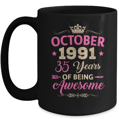 October 1991 35 Years Of Being Awesome Retro 35th Birthday Mug | siriusteestore