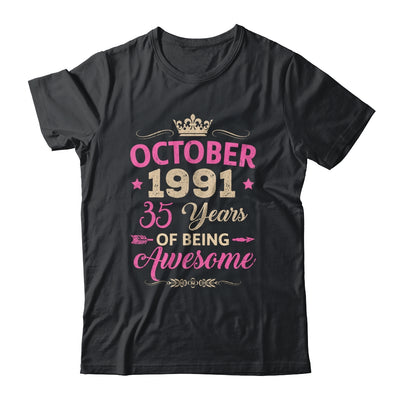 October 1991 35 Years Of Being Awesome Retro 35th Birthday Shirt & Tank Top | siriusteestore