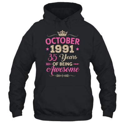 October 1991 35 Years Of Being Awesome Retro 35th Birthday Shirt & Tank Top | siriusteestore