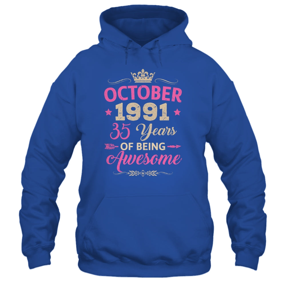 October 1991 35 Years Of Being Awesome Retro 35th Birthday Shirt & Tank Top | siriusteestore