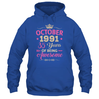 October 1991 35 Years Of Being Awesome Retro 35th Birthday Shirt & Tank Top | siriusteestore