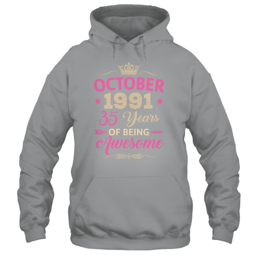 October 1991 35 Years Of Being Awesome Retro 35th Birthday Shirt & Tank Top | siriusteestore