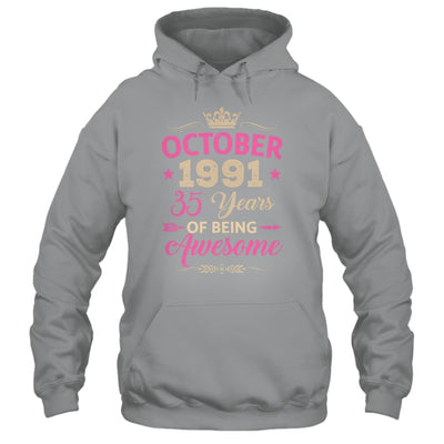 October 1991 35 Years Of Being Awesome Retro 35th Birthday Shirt & Tank Top | siriusteestore