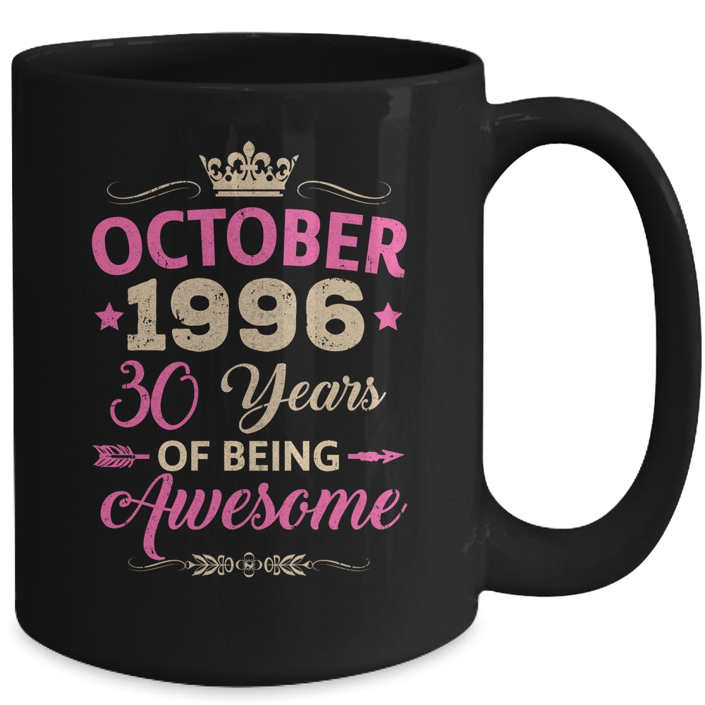 October 1996 30 Years Of Being Awesome Retro 30th Birthday Mug | siriusteestore