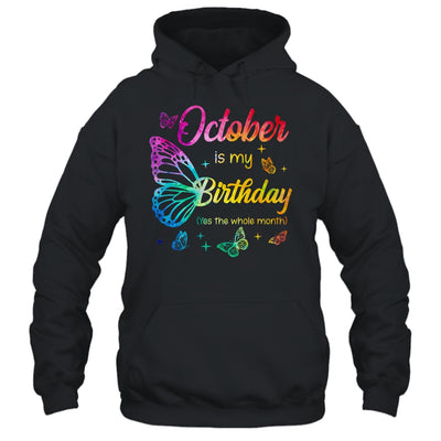 October Birthday For Women Girls Butterfly Tie Dye Theme Shirt & Tank Top | siriusteestore