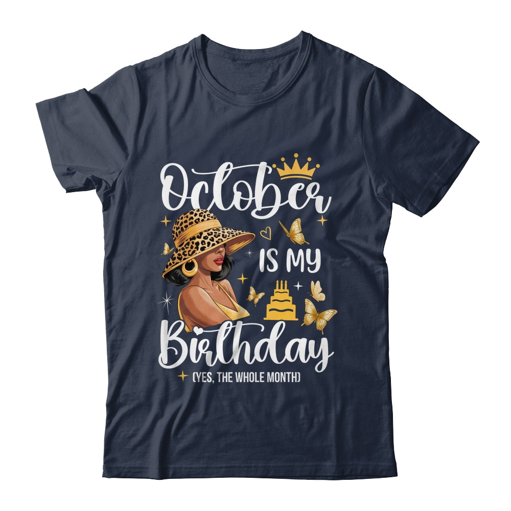 October Is My Birthday African American Woman Birthday Queen Shirt & Tank Top | siriusteestore
