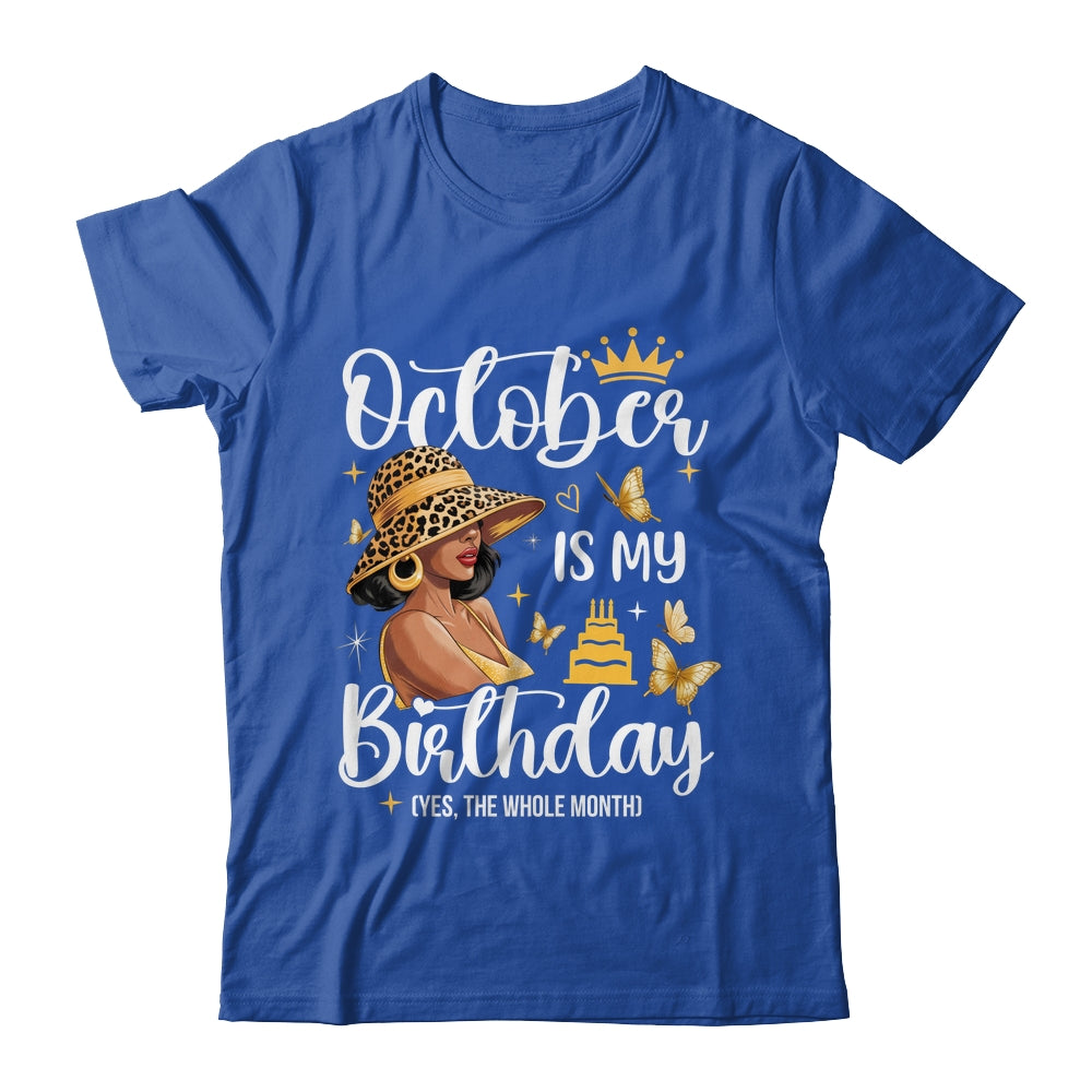 October Is My Birthday African American Woman Birthday Queen Shirt & Tank Top | siriusteestore