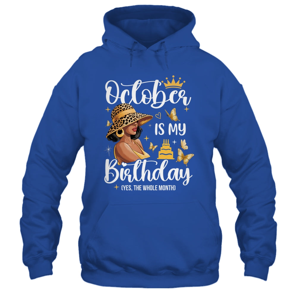 October Is My Birthday African American Woman Birthday Queen Shirt & Tank Top | siriusteestore