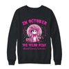 October We Wear Pink Breast Cancer Awareness Halloween Ghost Shirt & Sweatshirt | siriusteestore