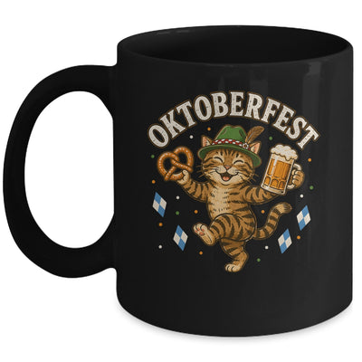 Octoberfest Cat Pretzel Mug Bavarian Hat German Women Men Mug | siriusteestore