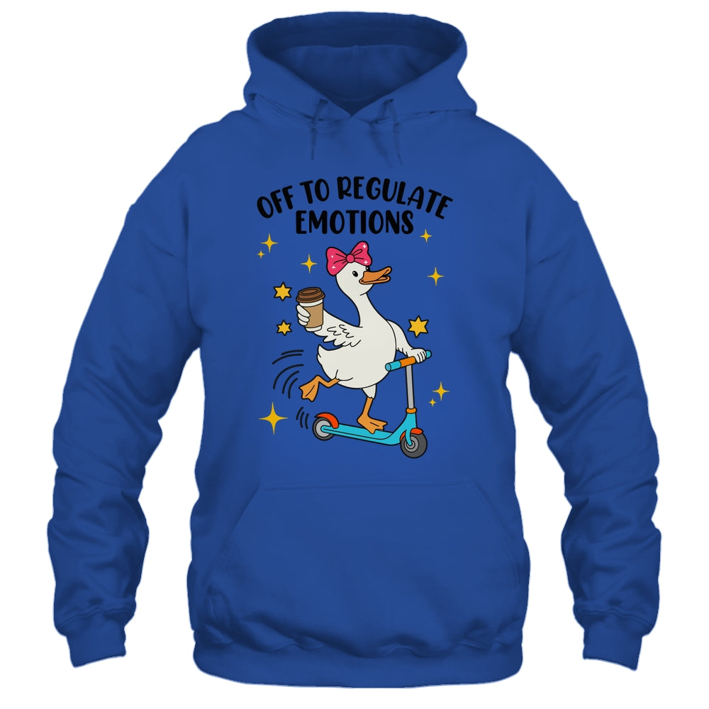Off To Regulate Emotions Goose Funny Mental Health Counselor Shirt & Tank Top | siriusteestore