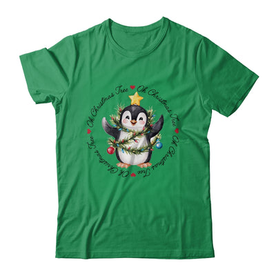 Oh Christmas Tree Xmas Lights Cute Penguin Women Girls Shirt & Sweatshirt | siriusteestore
