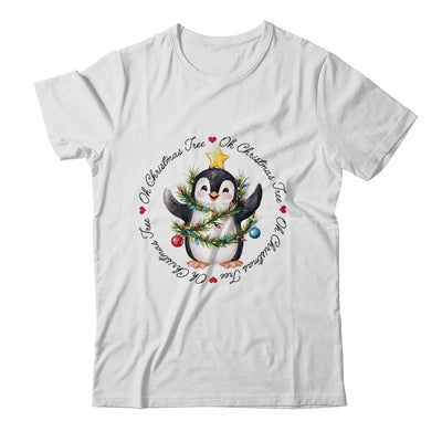 Oh Christmas Tree Xmas Lights Cute Penguin Women Girls Shirt & Sweatshirt | siriusteestore