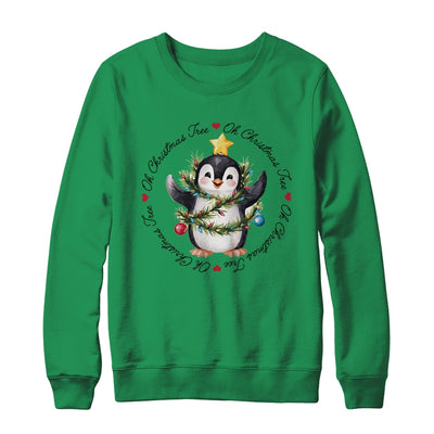 Oh Christmas Tree Xmas Lights Cute Penguin Women Girls Shirt & Sweatshirt | siriusteestore