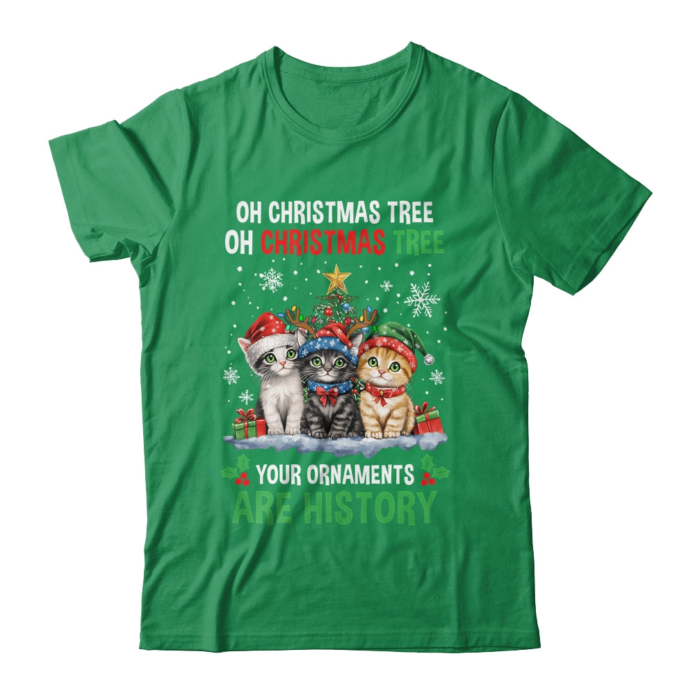 Oh Christmas Tree Your Ornaments Are History Cats Tree Snow Shirt & Sweatshirt | siriusteestore