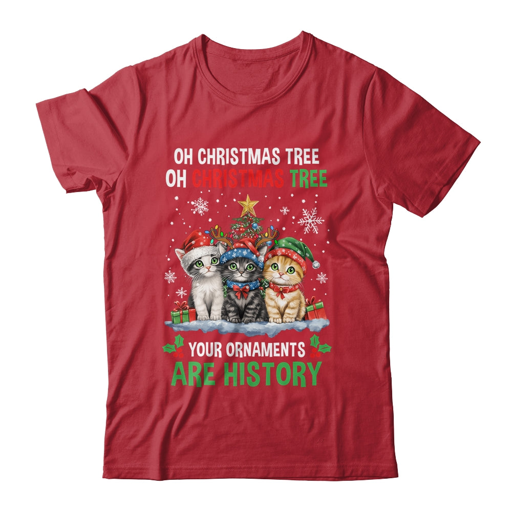Oh Christmas Tree Your Ornaments Are History Cats Tree Snow Shirt & Sweatshirt | siriusteestore