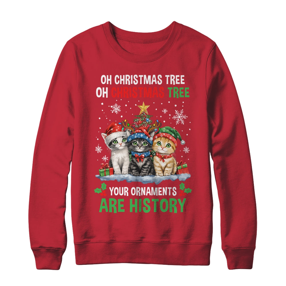Oh Christmas Tree Your Ornaments Are History Cats Tree Snow Shirt & Sweatshirt | siriusteestore