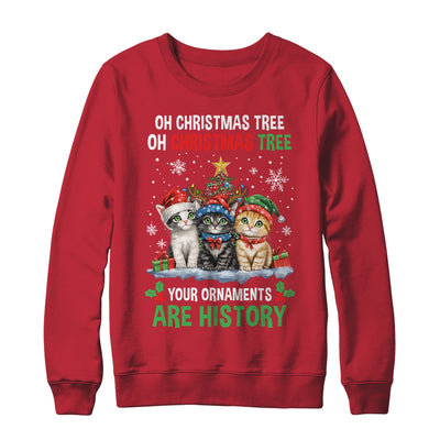 Oh Christmas Tree Your Ornaments Are History Cats Tree Snow Shirt & Sweatshirt | siriusteestore
