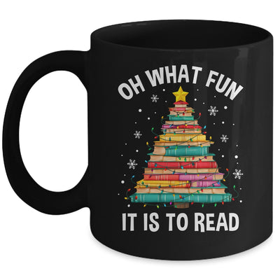 Oh What Fun It Is To Read Book Christmas Tree Librarian Mug | siriusteestore