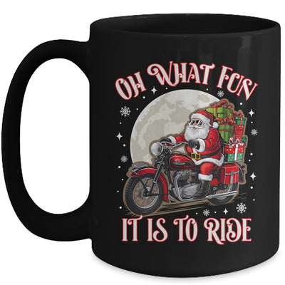 Oh What Fun It Is To Ride Motorcycle Biker Santa Xmas Mug | siriusteestore