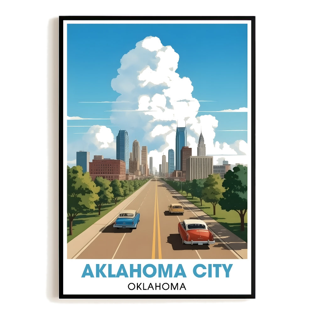 Oklahoma City Vintage Travel Poster Nature City Wall Art Landscape Picture Prints Suitable For Home Room Living Room Office Bedroom Aesthetic Decor Unframed | siriusteestore