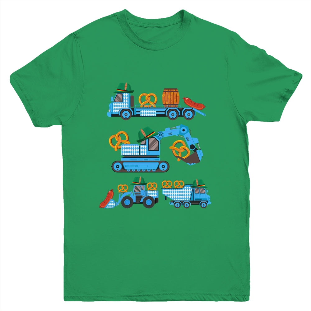 Oktoberfest Construction Vehicles German Costume Boys Kids Youth Shirt | siriusteestore