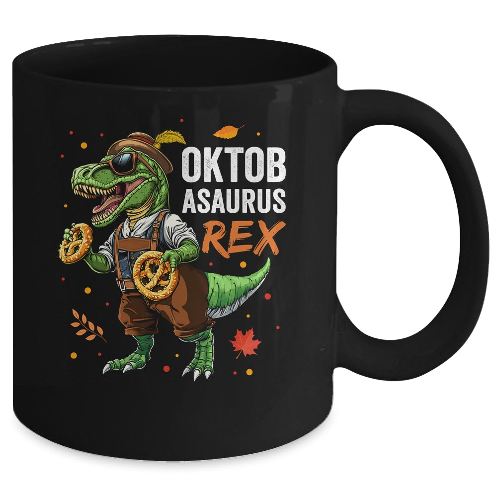 Oktoberfest Dinosaur T-Rex Lederhosen Bavarian Costume Kids Mug | siriusteestore