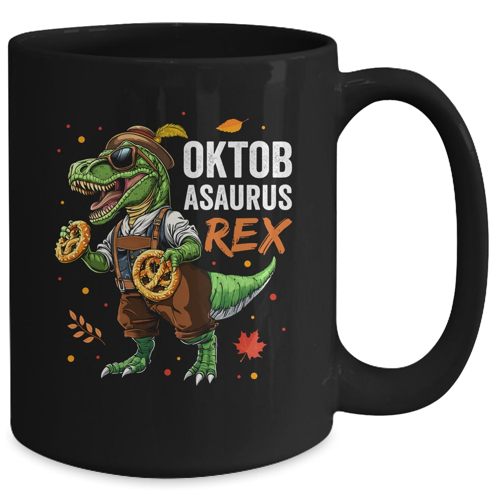 Oktoberfest Dinosaur T-Rex Lederhosen Bavarian Costume Kids Mug | siriusteestore