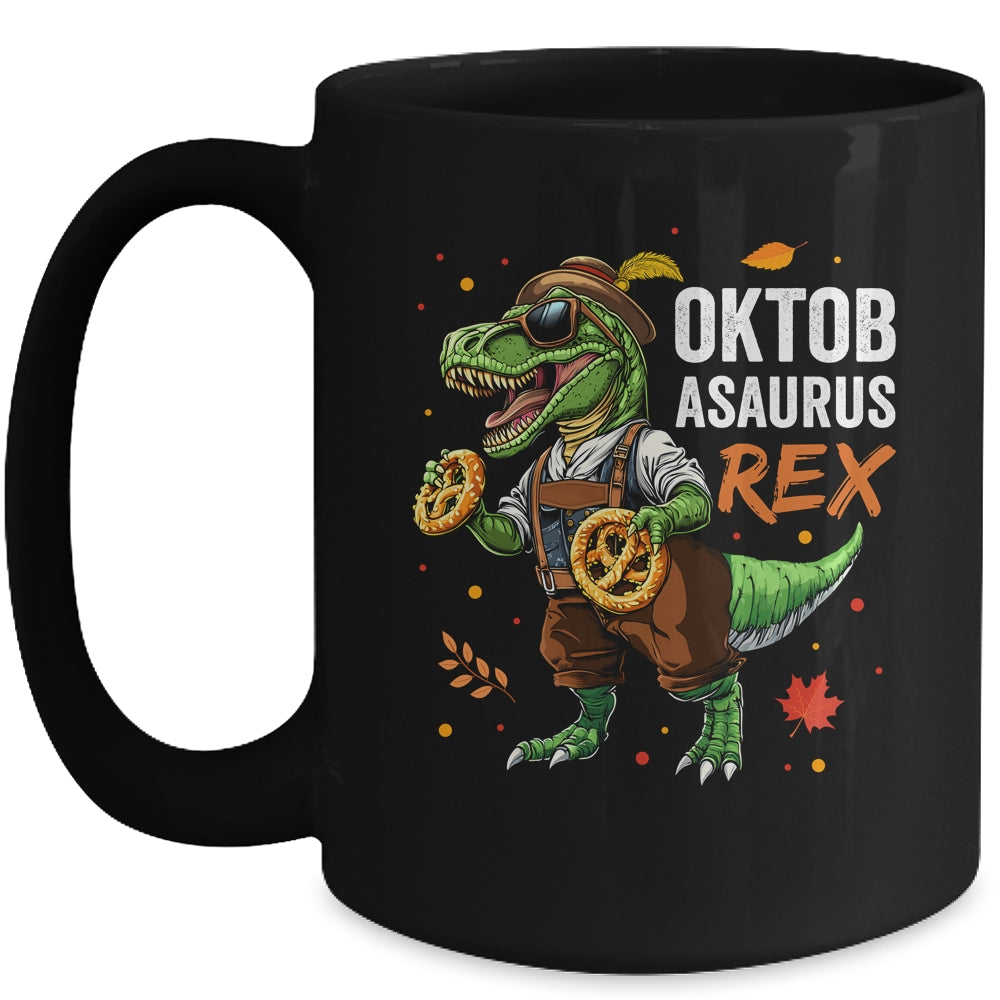 Oktoberfest Dinosaur T-Rex Lederhosen Bavarian Costume Kids Mug | siriusteestore