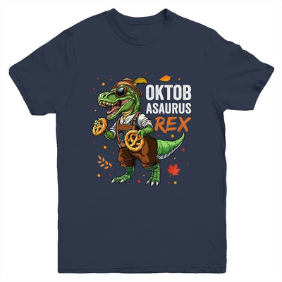 Oktoberfest Dinosaur T-Rex Lederhosen Bavarian Costume Kids Youth Shirt | siriusteestore