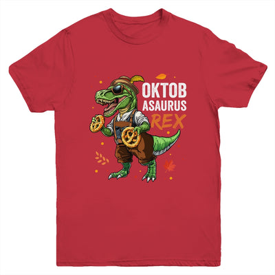 Oktoberfest Dinosaur T-Rex Lederhosen Bavarian Costume Kids Youth Shirt | siriusteestore