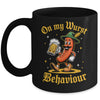 Oktoberfest Hot Dog On My Wurst Behavior Sausage Drinking Mug | siriusteestore