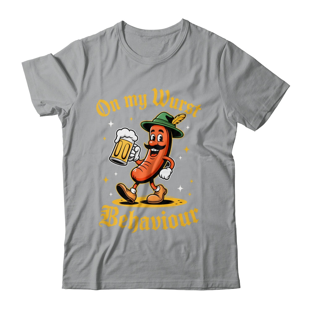 Oktoberfest Hot Dog On My Wurst Behavior Sausage Drinking Shirt & Hoodie | siriusteestore