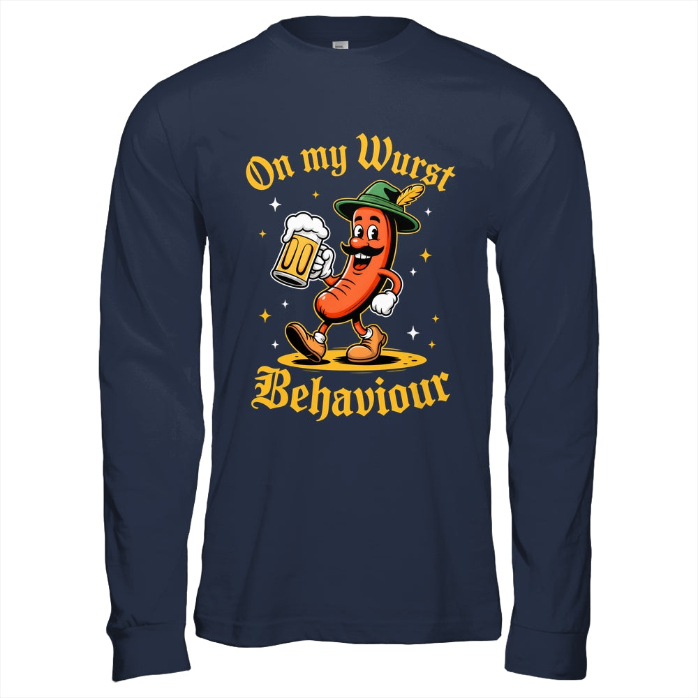 Oktoberfest Hot Dog On My Wurst Behavior Sausage Drinking Shirt & Hoodie | siriusteestore