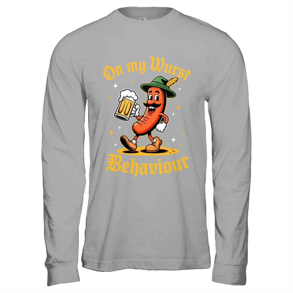 Oktoberfest Hot Dog On My Wurst Behavior Sausage Drinking Shirt & Hoodie | siriusteestore