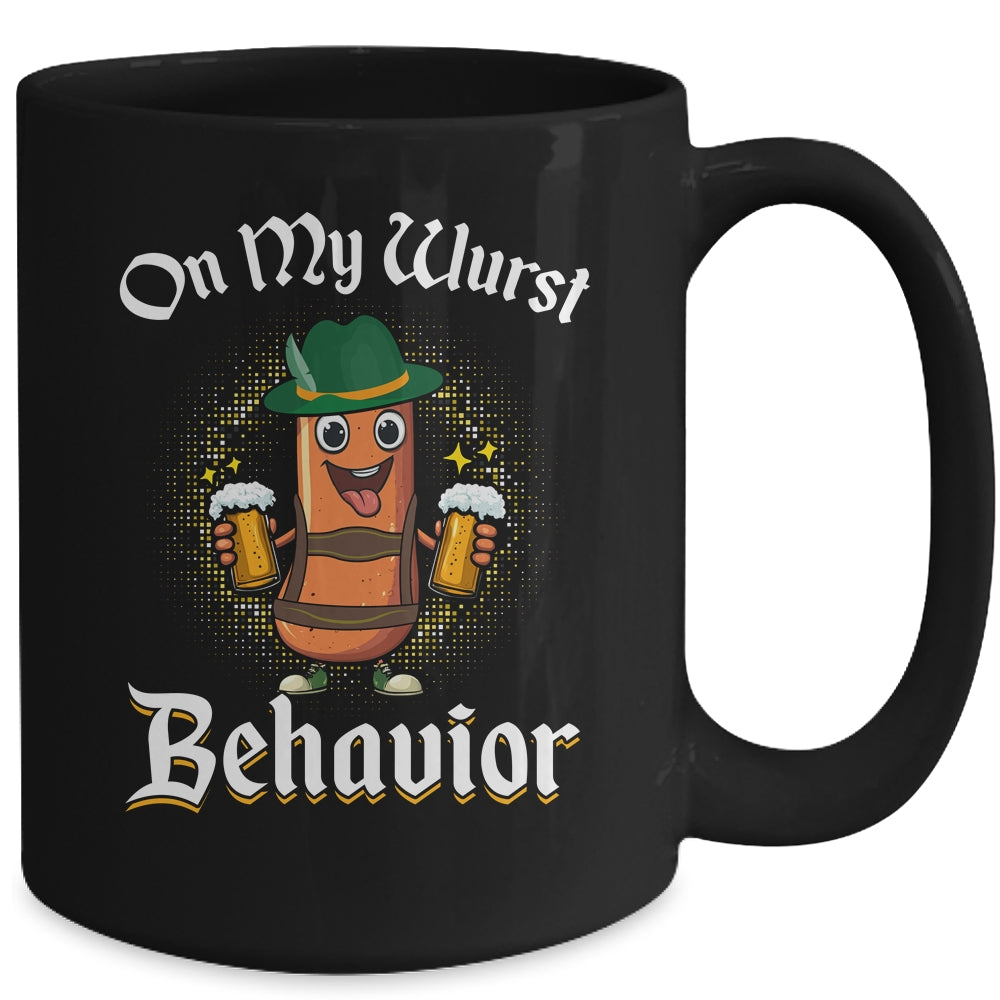 Oktoberfest On My Wurst Behavior Funny German Men Women Mug | siriusteestore