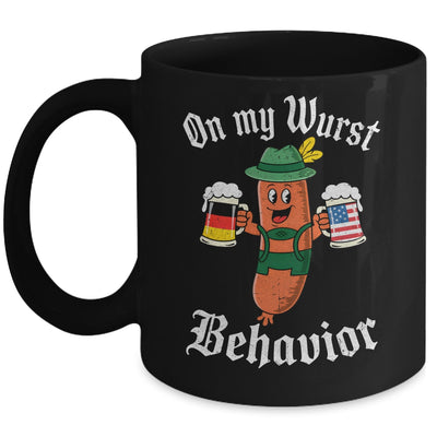 Oktoberfest On My Wurst Behavior Funny German Sausage Men Mug | siriusteestore