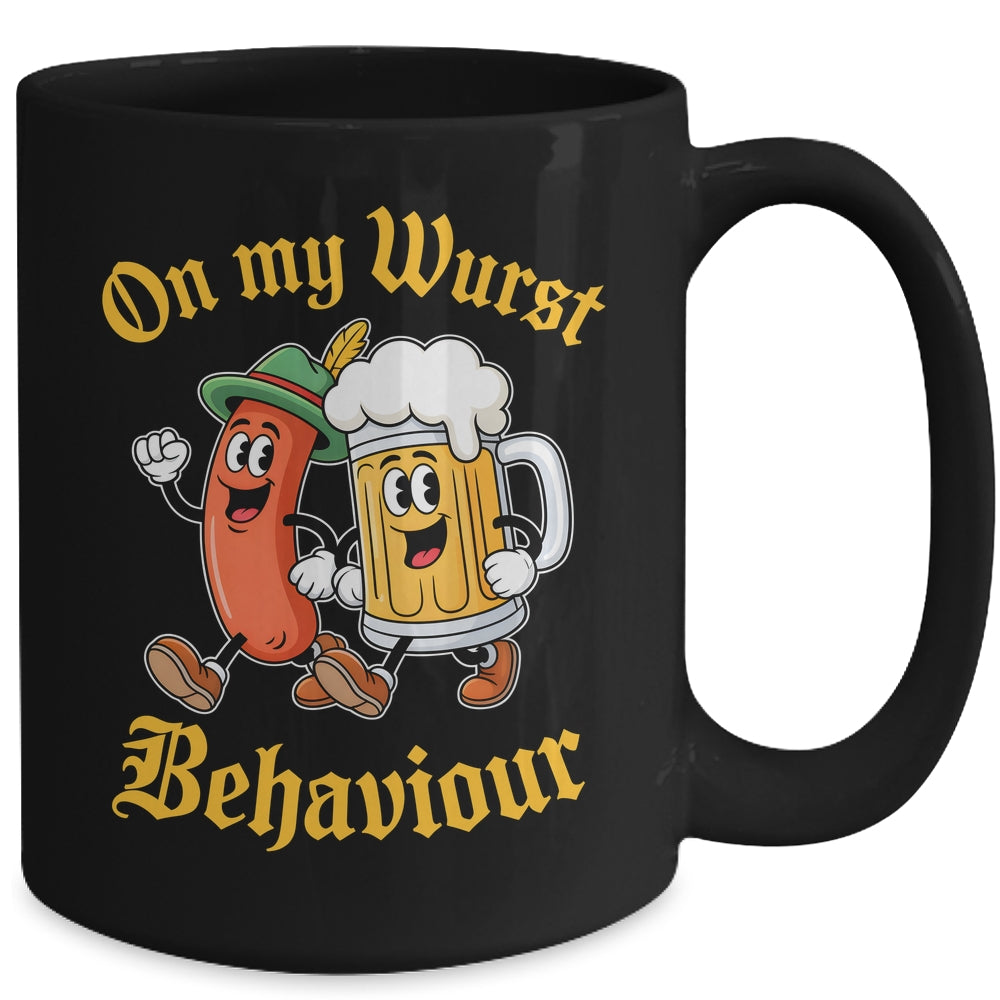 Oktoberfest On My Wurst Behaviour German Beer Sausage Adults Mug | siriusteestore
