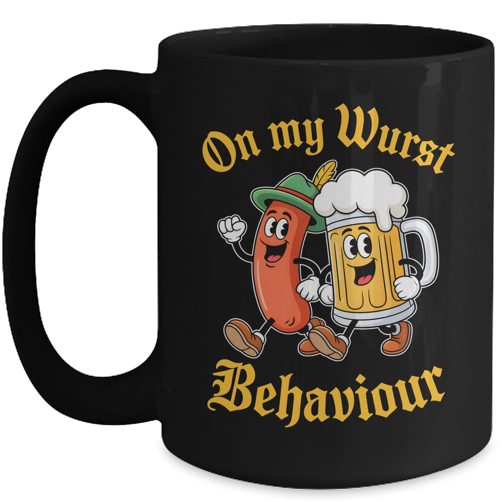 Oktoberfest On My Wurst Behaviour German Beer Sausage Adults Mug | siriusteestore