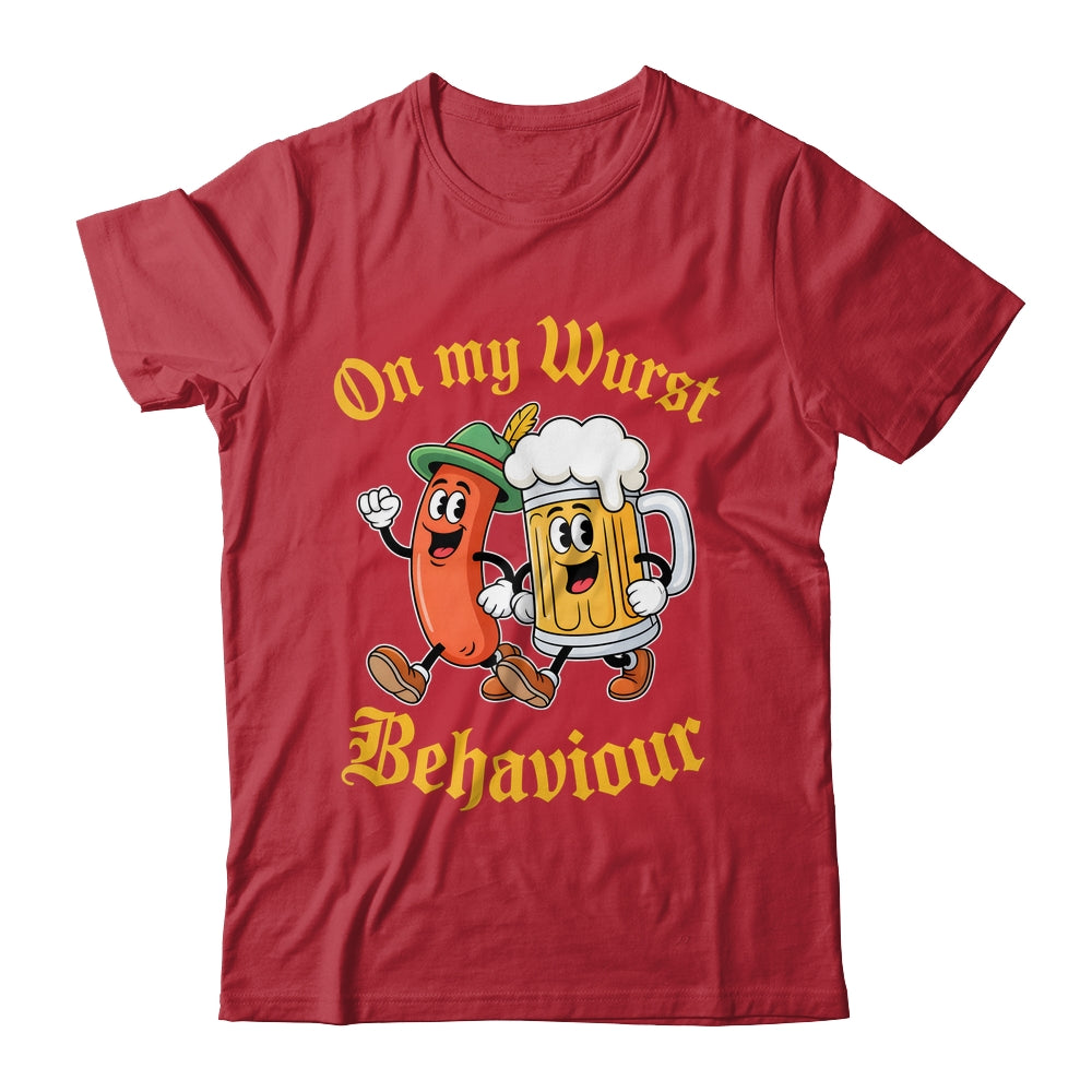 Oktoberfest On My Wurst Behaviour German Beer Sausage Adults Shirt & Hoodie | siriusteestore