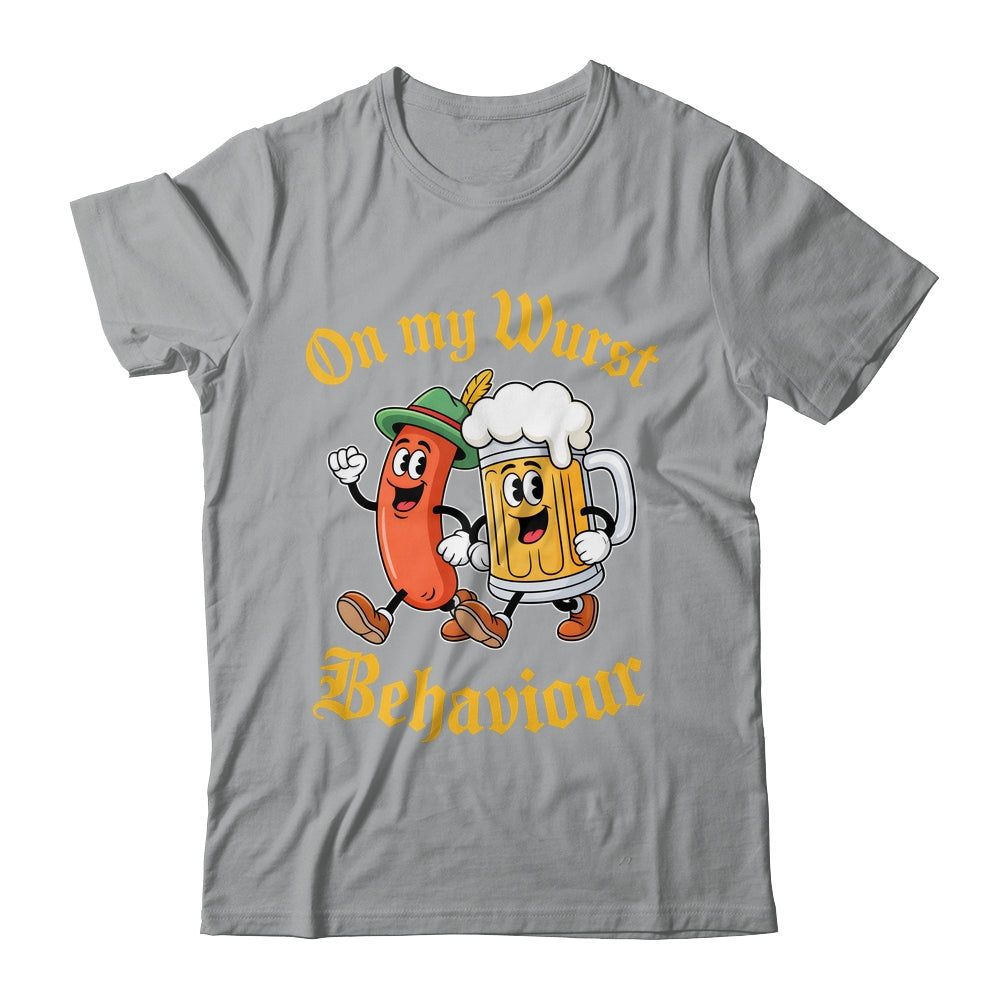 Oktoberfest On My Wurst Behaviour German Beer Sausage Adults Shirt & Hoodie | siriusteestore