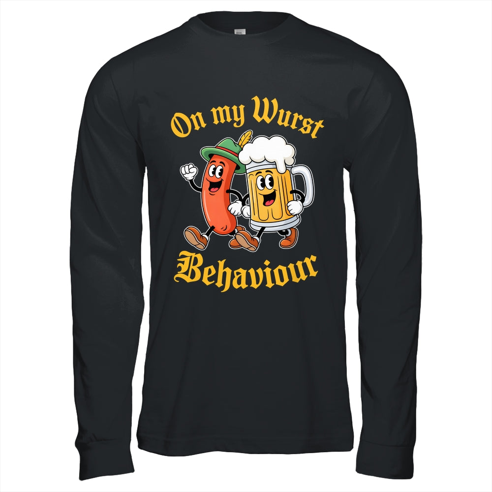 Oktoberfest On My Wurst Behaviour German Beer Sausage Adults Shirt & Hoodie | siriusteestore